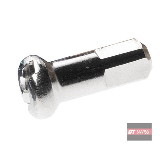 DT Swiss Nipples in alluminio M2X12 con testa tonda, argento